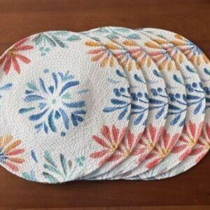 Food Network Round Floral Placemats - Set of 6